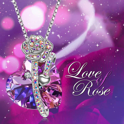 LOVE OF ROSE- Changing Pink Stone Necklace ITALY Design