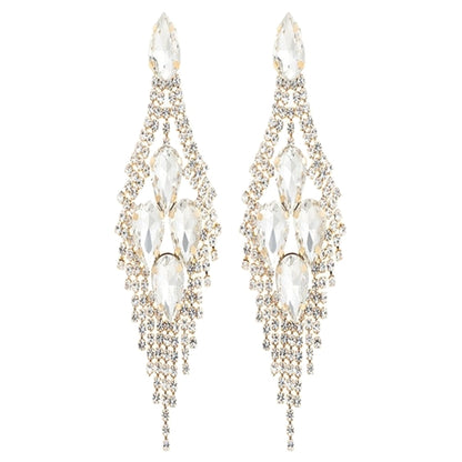 Rhinestone Teardrop Statement Earrings