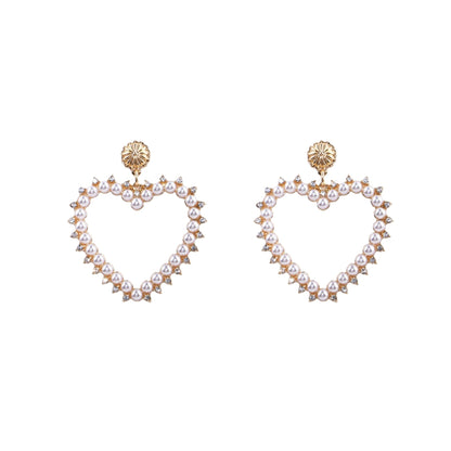 Heart Pearl Earrings