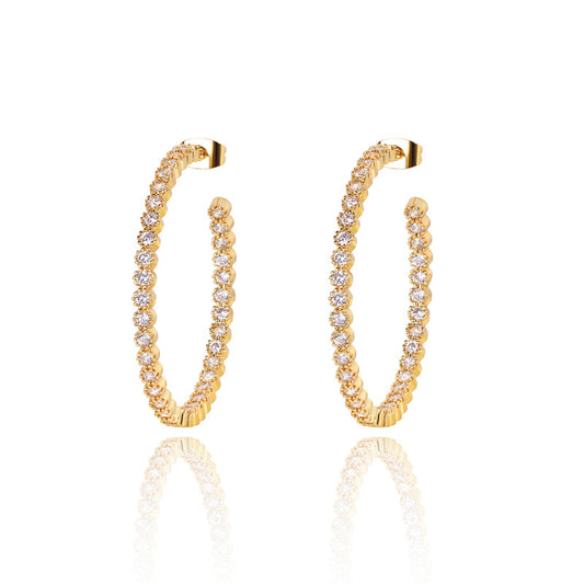 Cubic Zirconia Hoop Earrings