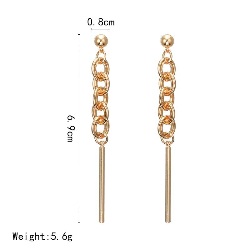 Chain and Bar Drop Dangle Earrings