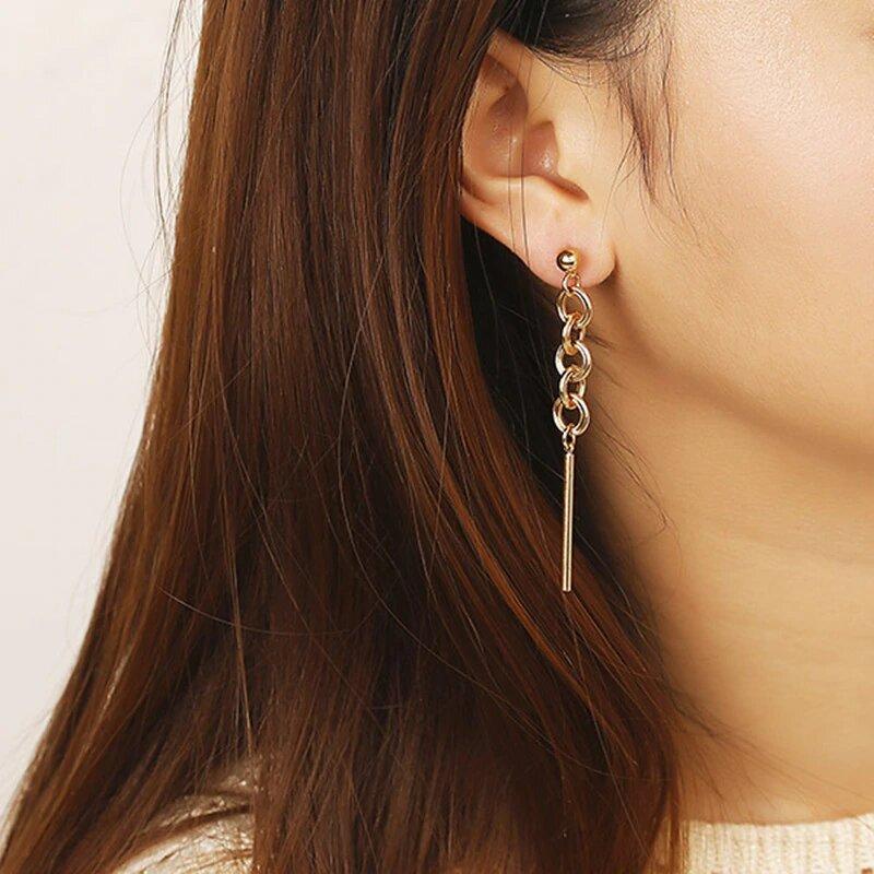 Chain and Bar Drop Dangle Earrings