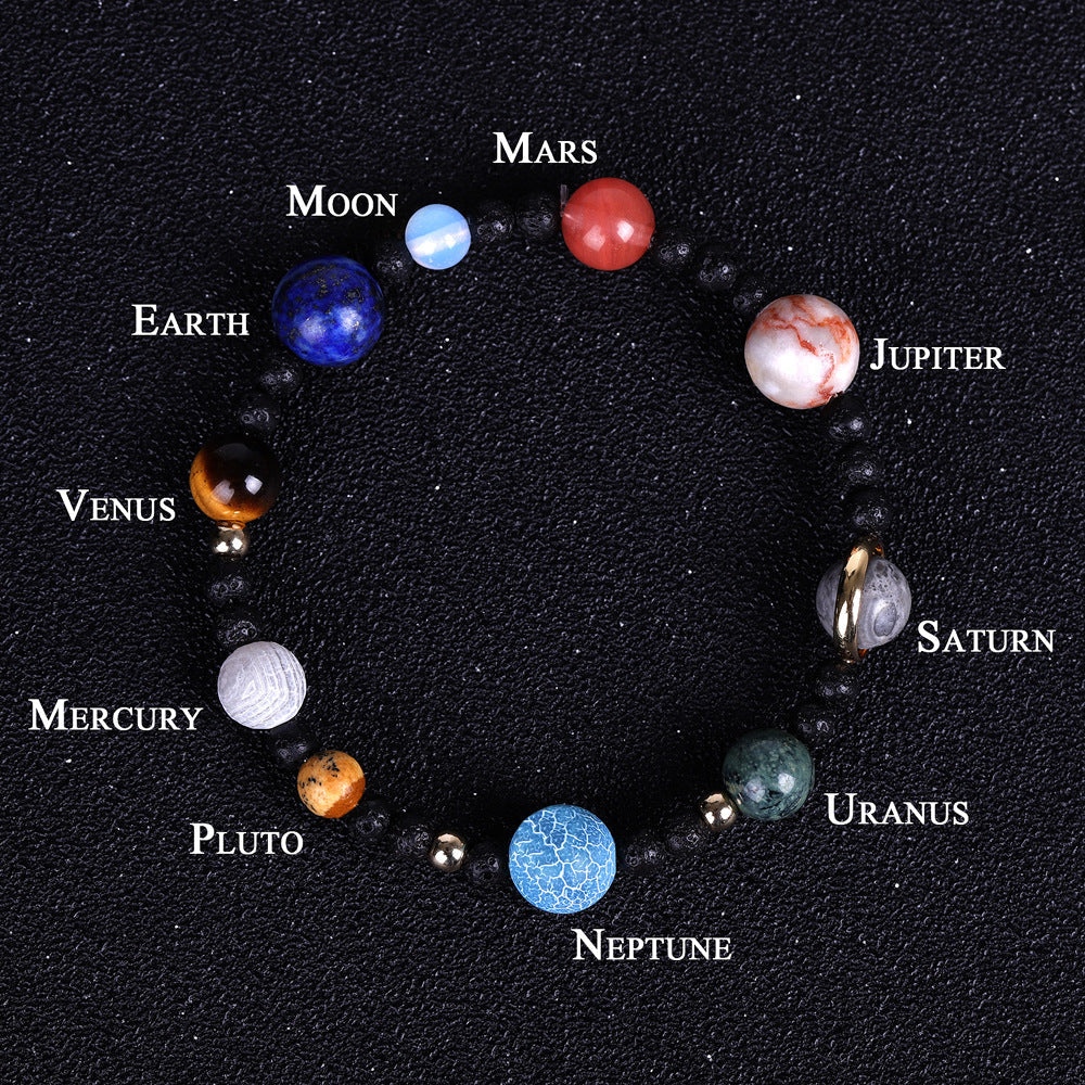 Full Planets of the Galaxy Marble Stretch Bracelet