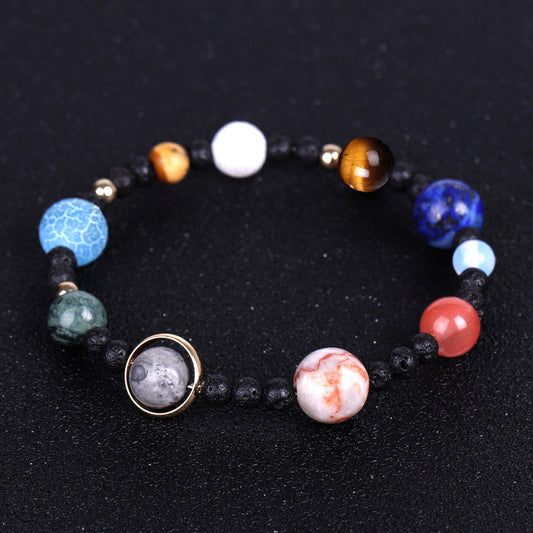 Full Planets of the Galaxy Marble Stretch Bracelet