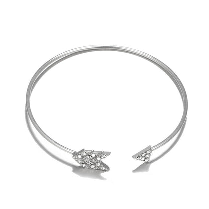 14K White Gold Plating Love Knot Circular Minimalist Bracelet Sets