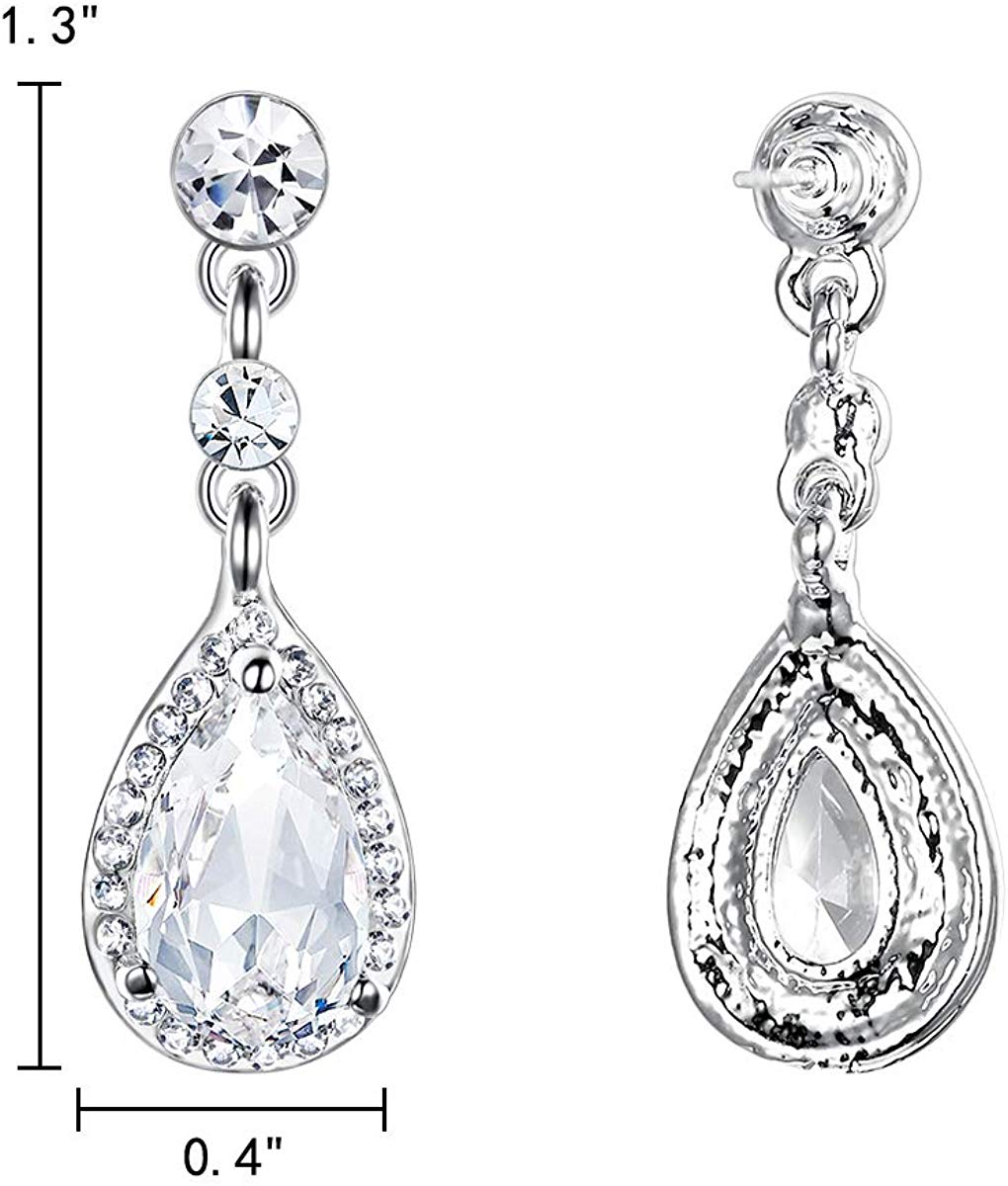 White Crystal Chandelier Teardrop Earrings