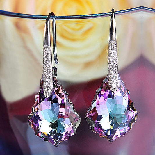 Iridescent Amethyst Gemstone  Chandelier  Elements Drop Earrings in 18