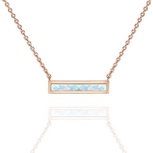 Bohemian Design Simulated Opal Bar Necklace in 18K Gold - 2 Styles ITA