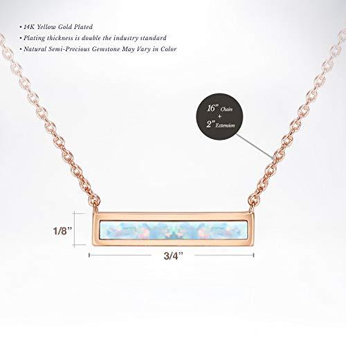 Bohemian Design Simulated Opal Bar Necklace in 18K Gold - 2 Styles ITA