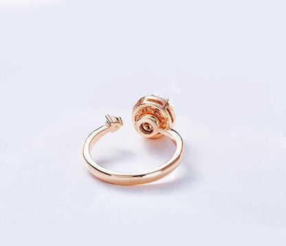 Twisted Pink Austrian Elements Circular Halo Adjustable Ring ITALY Des