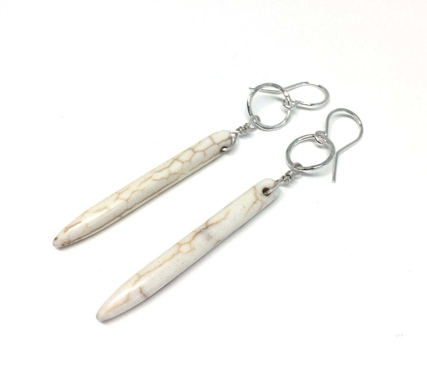 Cream Howlite Drop Earrings