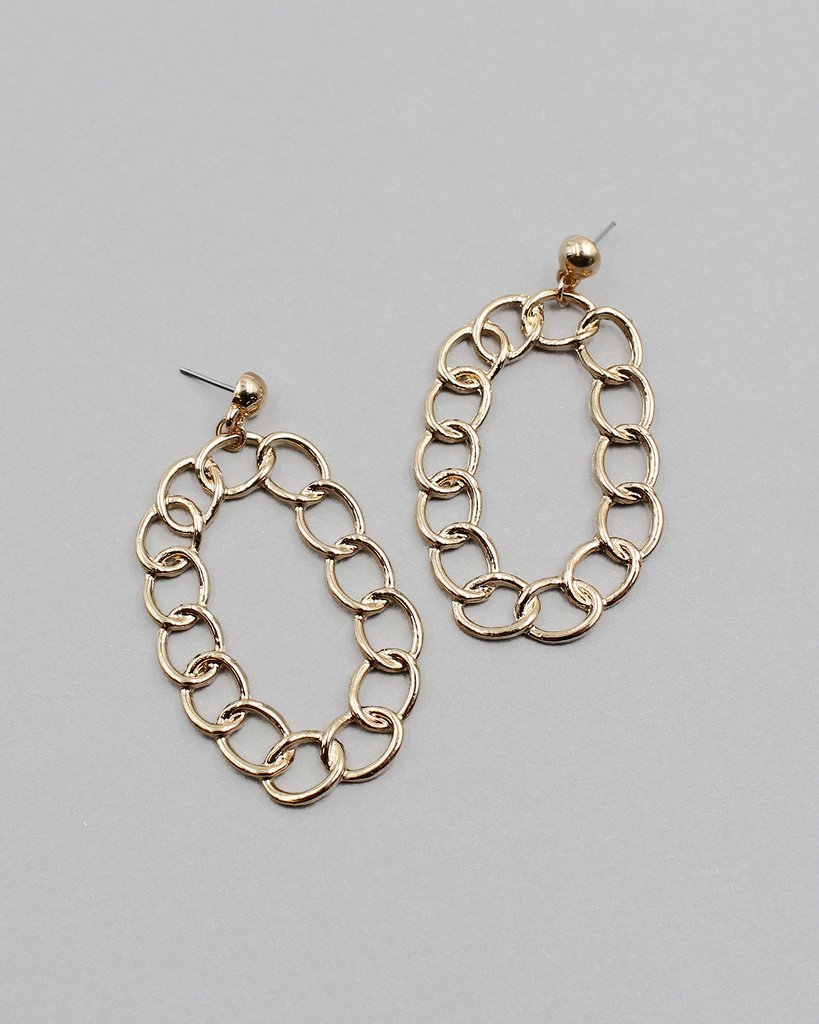 Metal Chainlinked Fashion Statement Drop Earrings