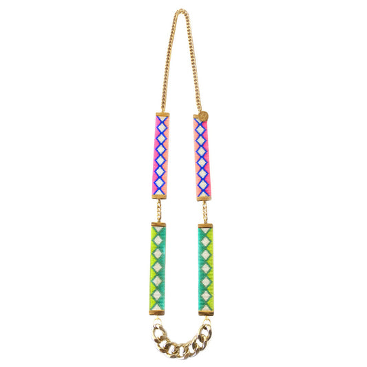 Ibiza Necklace - Neon pink and lime