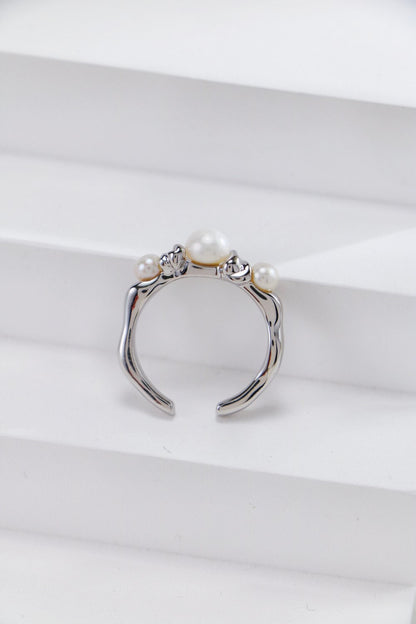 Three Pearls Open Ring