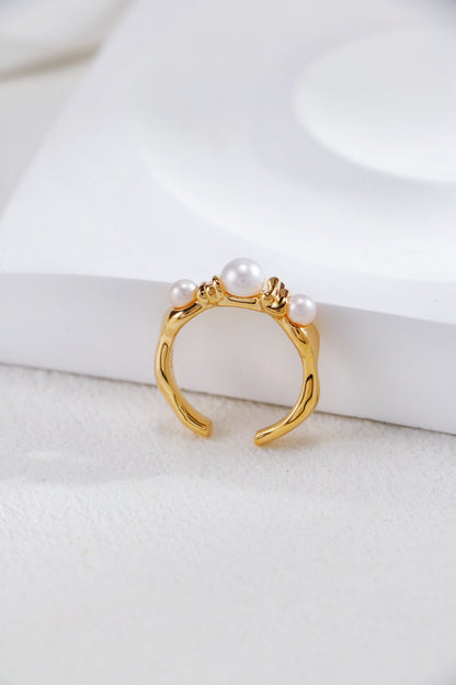 Three Pearls Open Ring