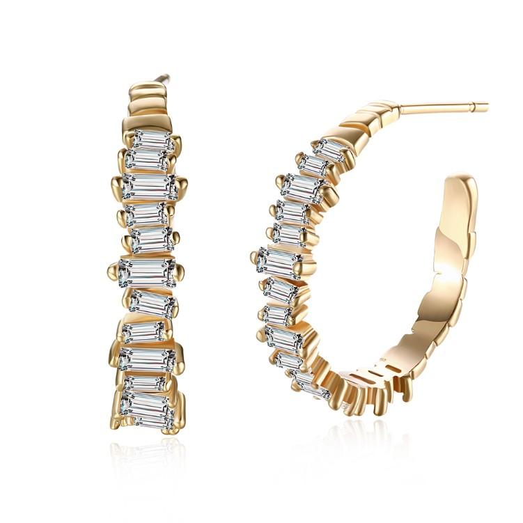 Abstract Austrian Crystal Dust Earrings Set in 18K Gold ITALY