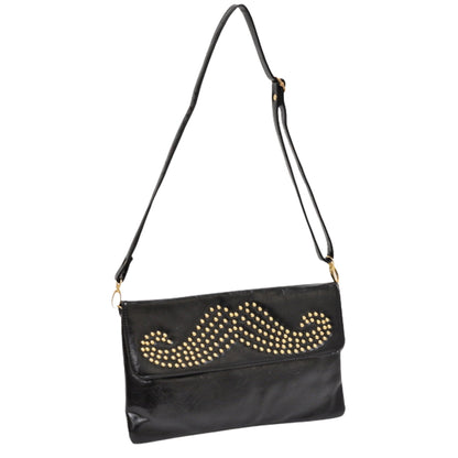 Moustache Studded Crossbody Clutch