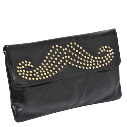 Moustache Studded Crossbody Clutch