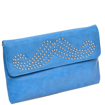 Moustache Studded Crossbody Clutch