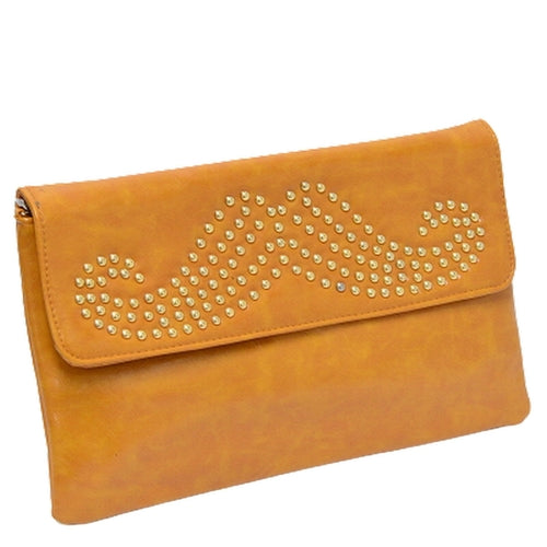 Moustache Studded Crossbody Clutch