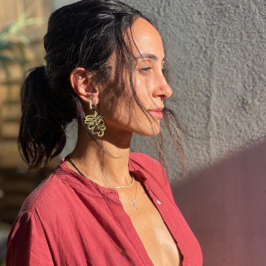 LEAF BEADED EARRING