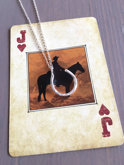 Hanging Lucky Horseshoe Charm Necklace