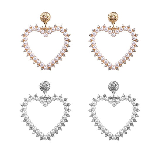 Heart Pearl Earrings