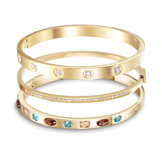 Stacked CZ Bangle Set