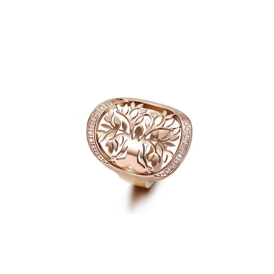 Rose Gold Filigree Tree of Life Wide Ring