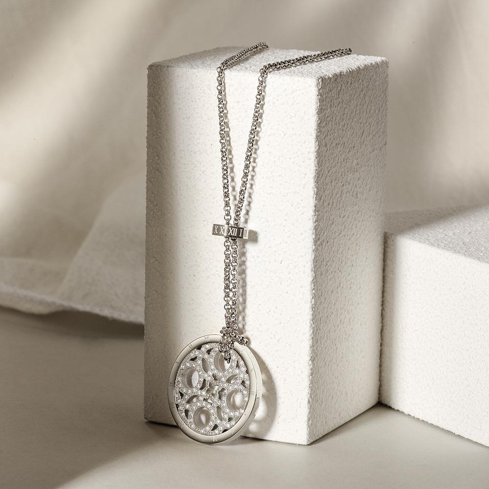 CZ Clover Medallion Necklace