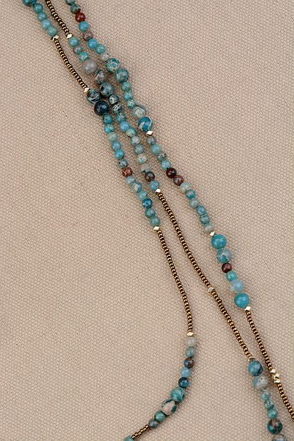 Natural Stones with Seed Beads 3 Layered Beaded