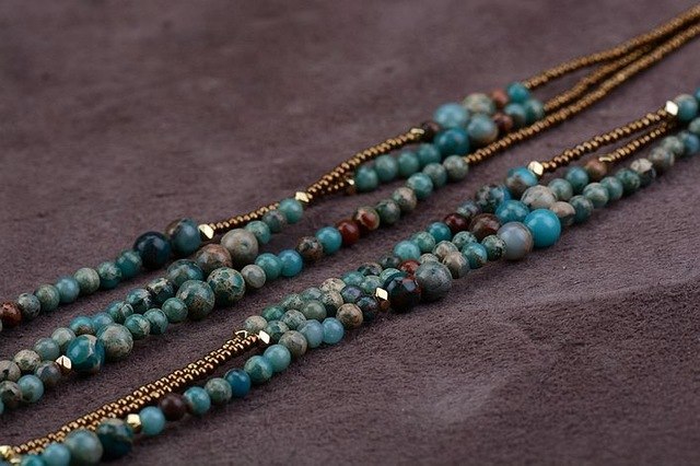 Natural Stones with Seed Beads 3 Layered Beaded