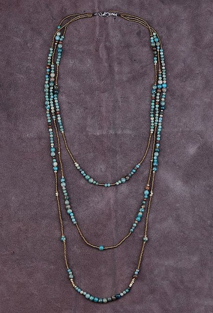 Natural Stones with Seed Beads 3 Layered Beaded