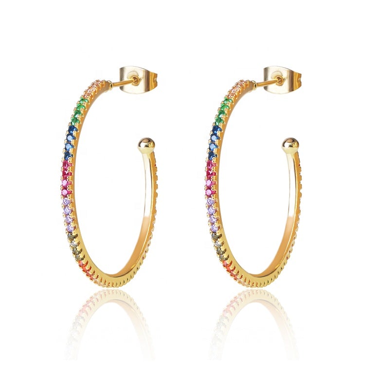 Rainbow Hoop Earrings