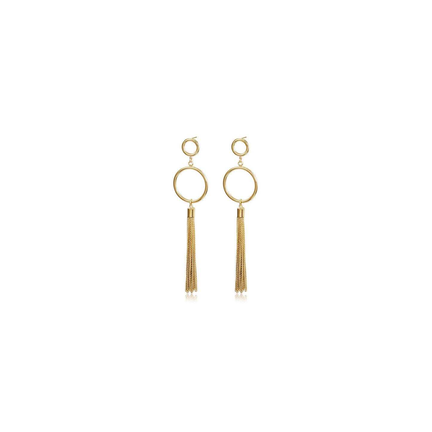 Circle Long Chain Earrings