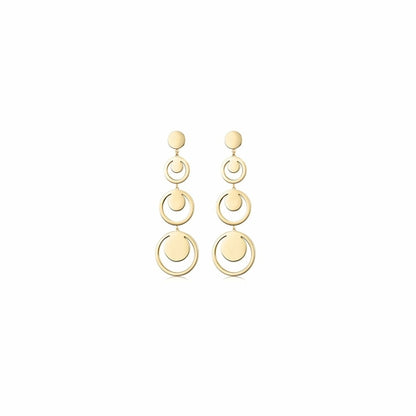 Vintage Tandem 3-Tier Circle drop Earrings