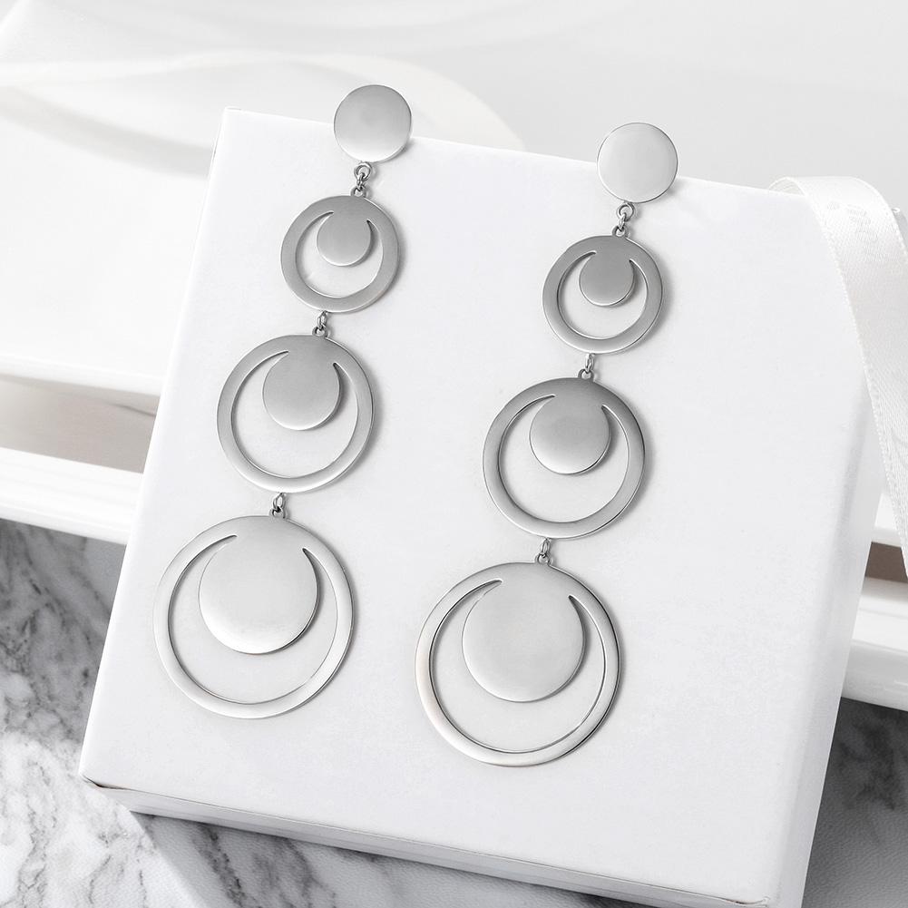 Vintage Tandem 3-Tier Circle drop Earrings