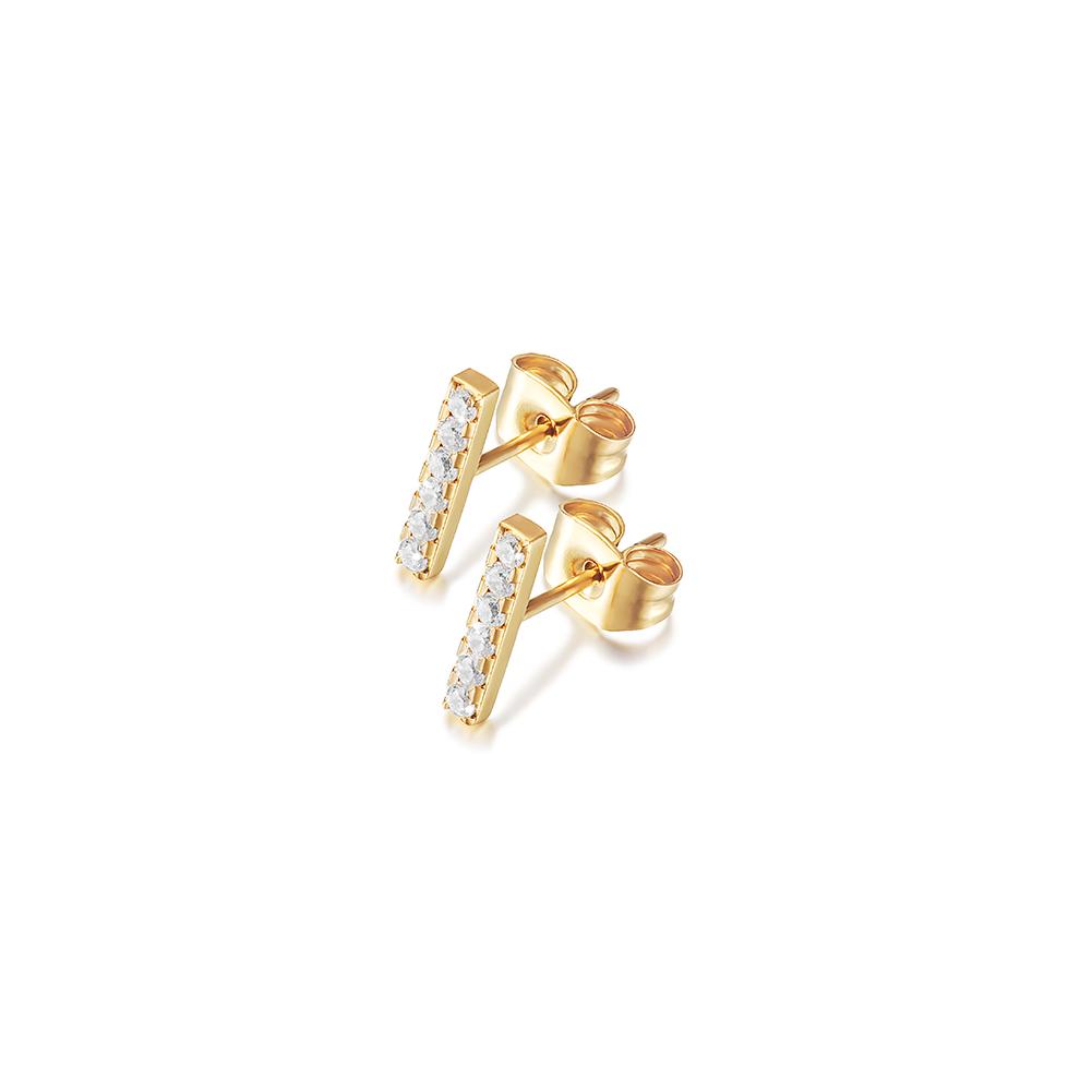 BAR CZ STUD EARRINGS