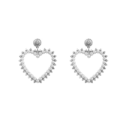 Heart Pearl Earrings