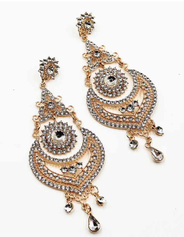 Rhinestone Chandelier Earrings