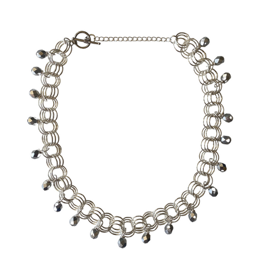 The Christina Choker in Metallic Silver