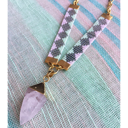 Soleil St Tropez Rose Quartz Necklace