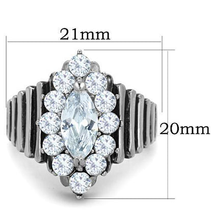 TK1517 - High polished (no plating) Stainless Steel Ring with AAA