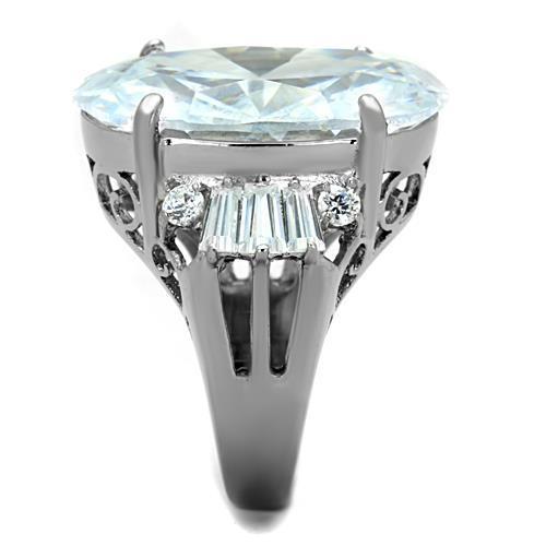 TK1747 - High polished (no plating) Stainless Steel Ring with AAA