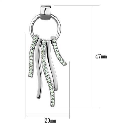 TK2633 - High polished (no plating) Stainless Steel Earrings with Top