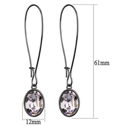 TK2719 - IP Light Black  (IP Gun) Stainless Steel Earrings with Top