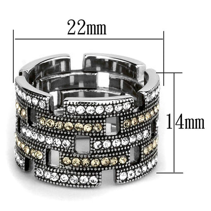 TK2987 - High polished (no plating) Stainless Steel Ring with Top