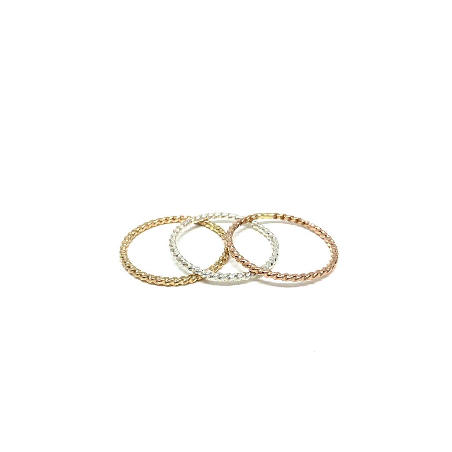 Rustic Twist Stacking Rings