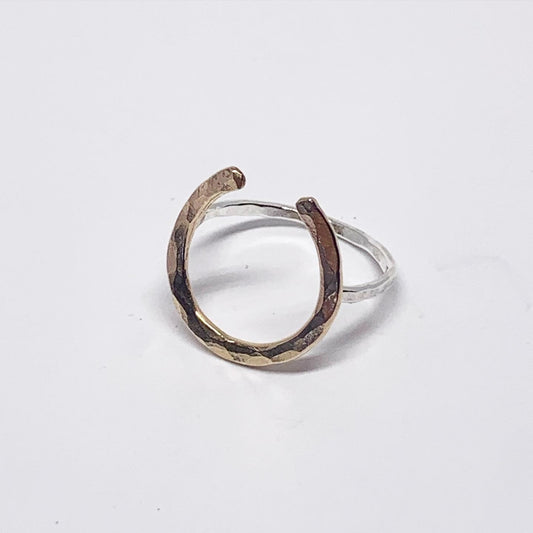 Lucky Horseshoe Ring - Large - Two Toned