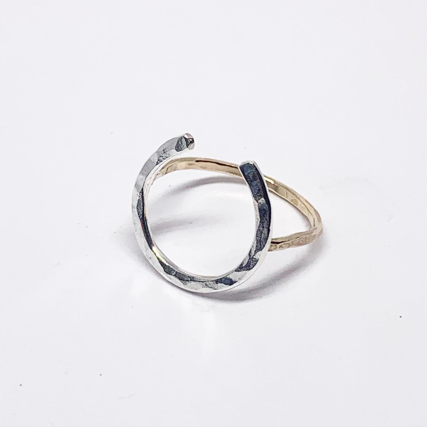 Lucky Horseshoe Ring - Large - Two Toned